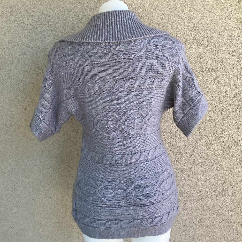 Couture Boho Knit Asymmetrical Button Up Cardigan - Picture 3 of 5